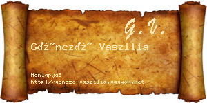 Göncző Vaszilia névjegykártya
